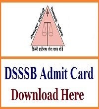 DSSSB Various Post Advt No. 01/2020 Admit Card