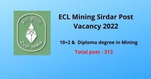 ECL Mining Sirdar Online Form