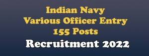 Indian Navy Various Officers Entry Online Form