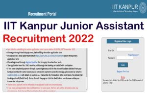 IIT Kanpur Junior Assistant Online Form 2022