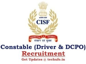 CISF Constable Driver DCPO Online Form 2023