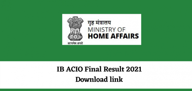 MHA IB ACIO 2021 Final Result