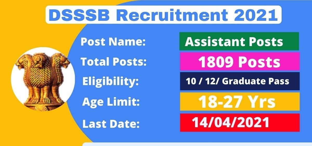 DSSSB Various Online Form 2021