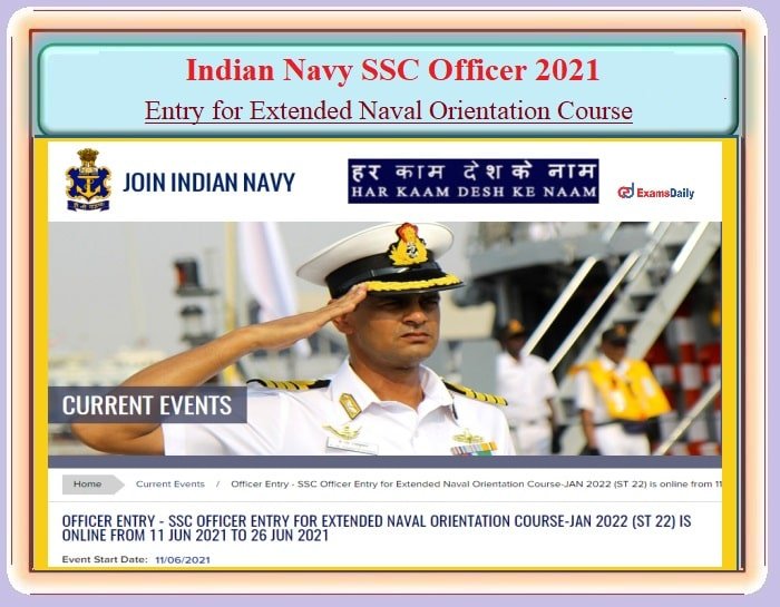 Indian Navy Engineer SSC Officer Online Form 2021 Latest
