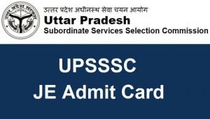 UPSSSC Junior Engineer JE 2016 Admit Card