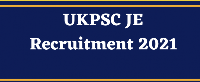 UKPSC Junior Engineer JE Online Form 2021