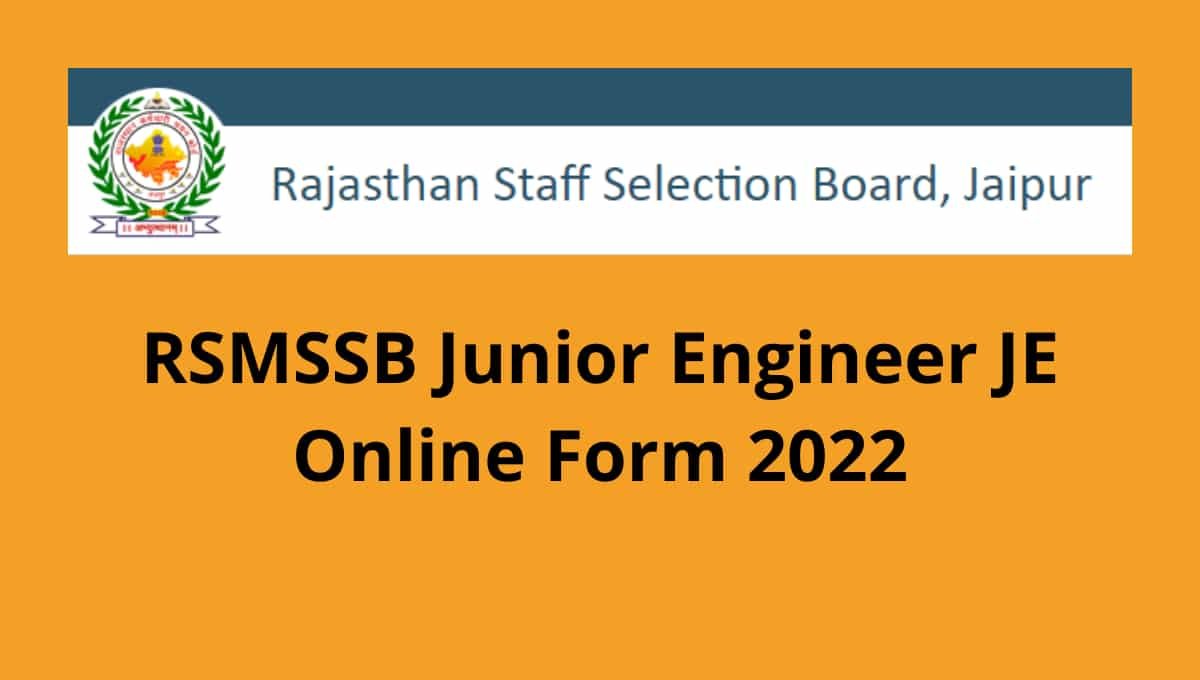 RSMSSB Junior Engineer Online Form
