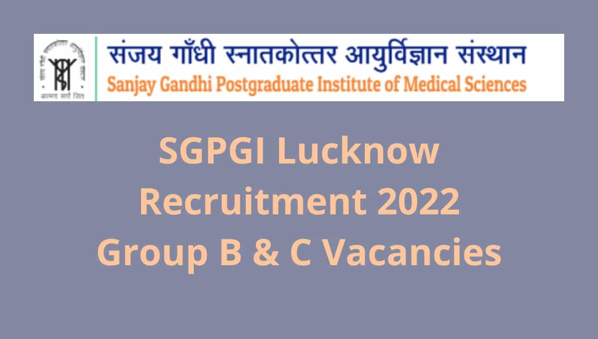 SGPGI Various Post Online Form