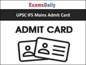UPSC IFS 2021 Main Result