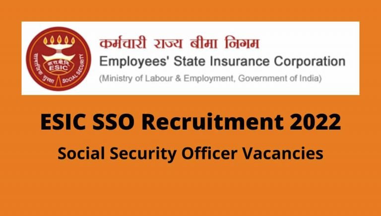 ESIC Social Security Officer SSO Online Form