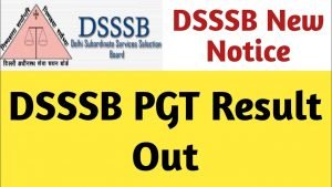 DSSSB PGT Hindi 2020 Result
