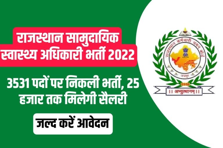 RSMSSB CHO Online Form 2022