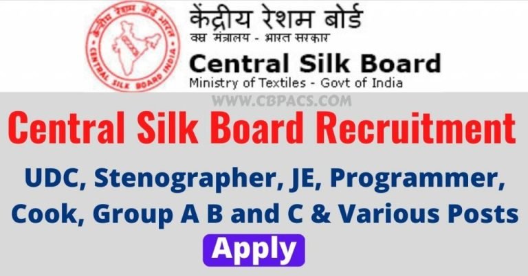 Central Silk Board Various Post Online Form