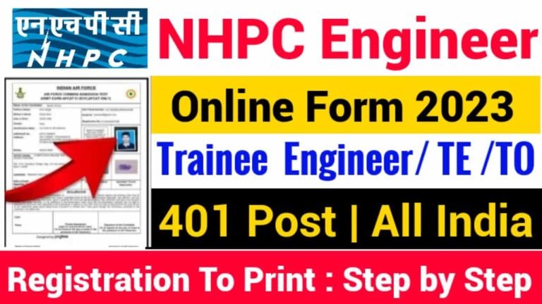 NHPC India Trainee Engineer and Officer TE TO Online Form 2023 NHPC India Trainee Engineer