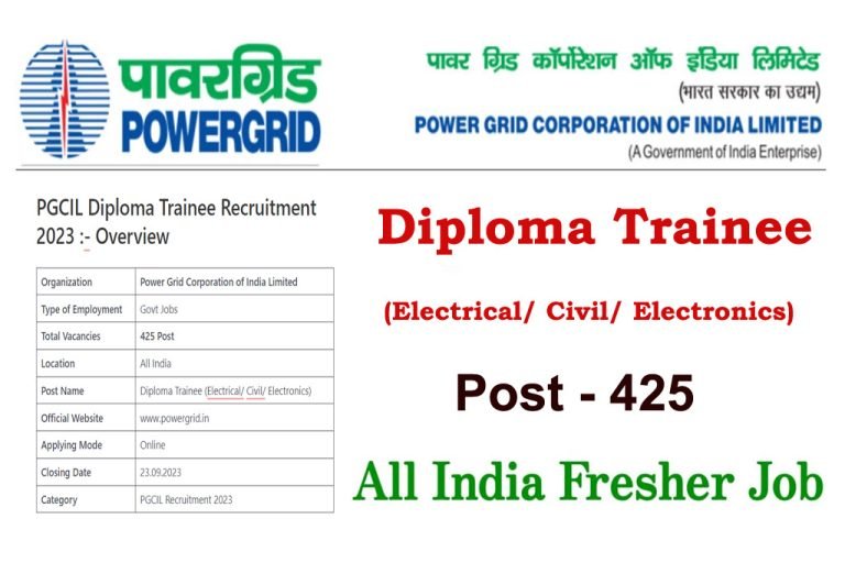 PGCIL Diploma Trainee Online Form 2023