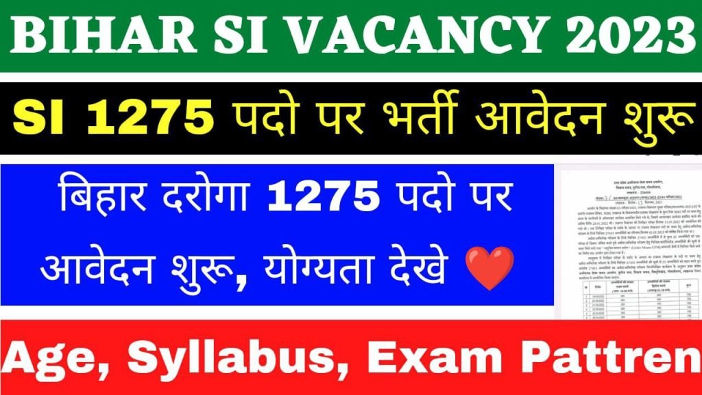 Bihar Police BPSSC Sub Inspector SI Online Form 2023